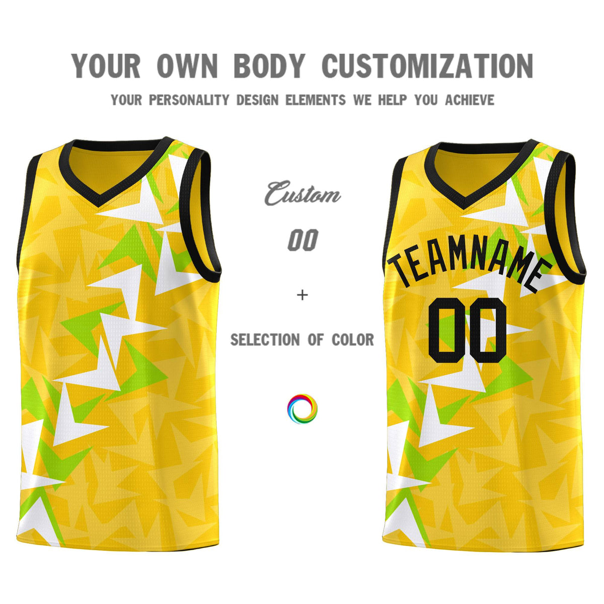 Custom Gold Boomerang Pattern Kits Basketball Jersey|KXKSHOP