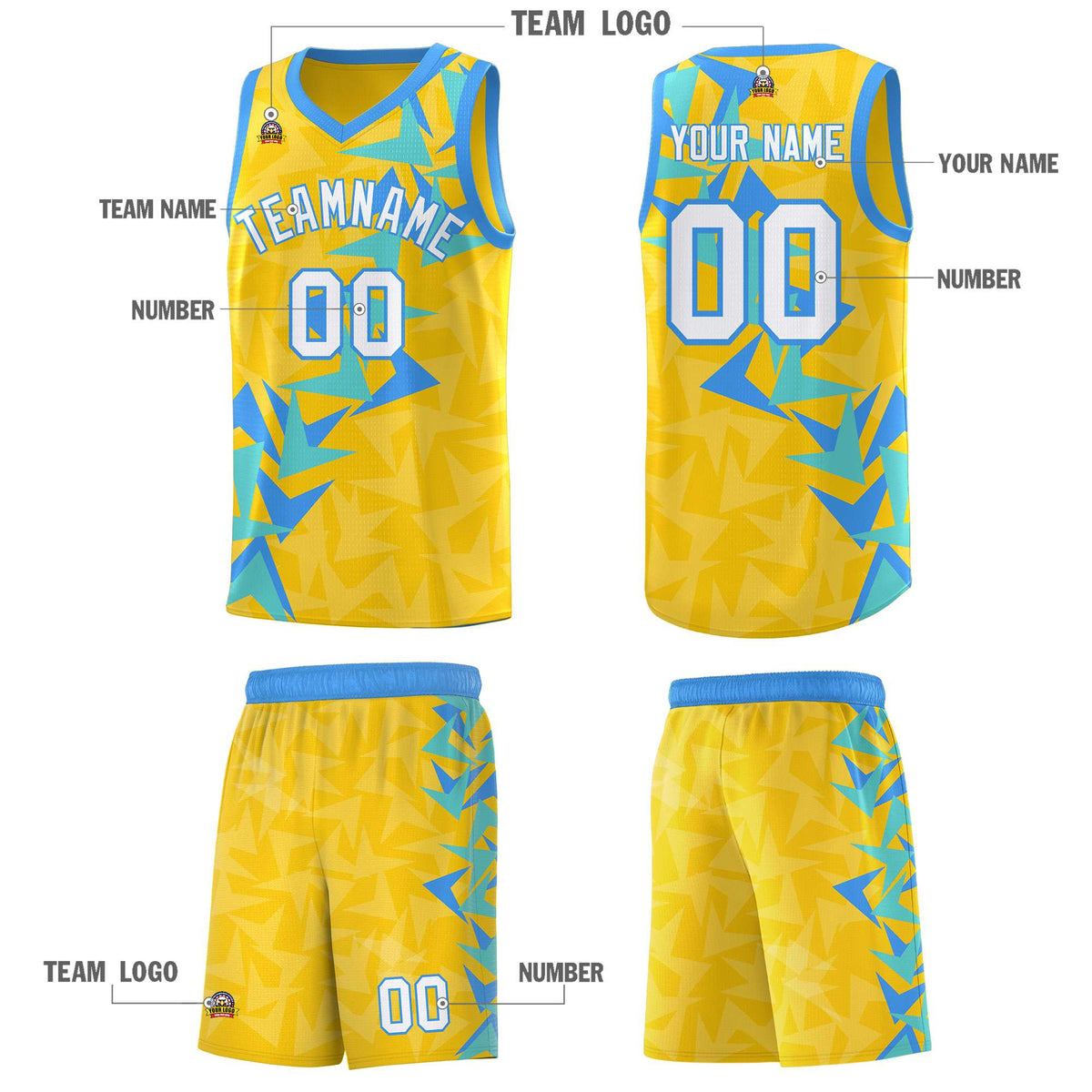 Custom Gold Boomerang Pattern Kits Basketball Jersey|KXKSHOP