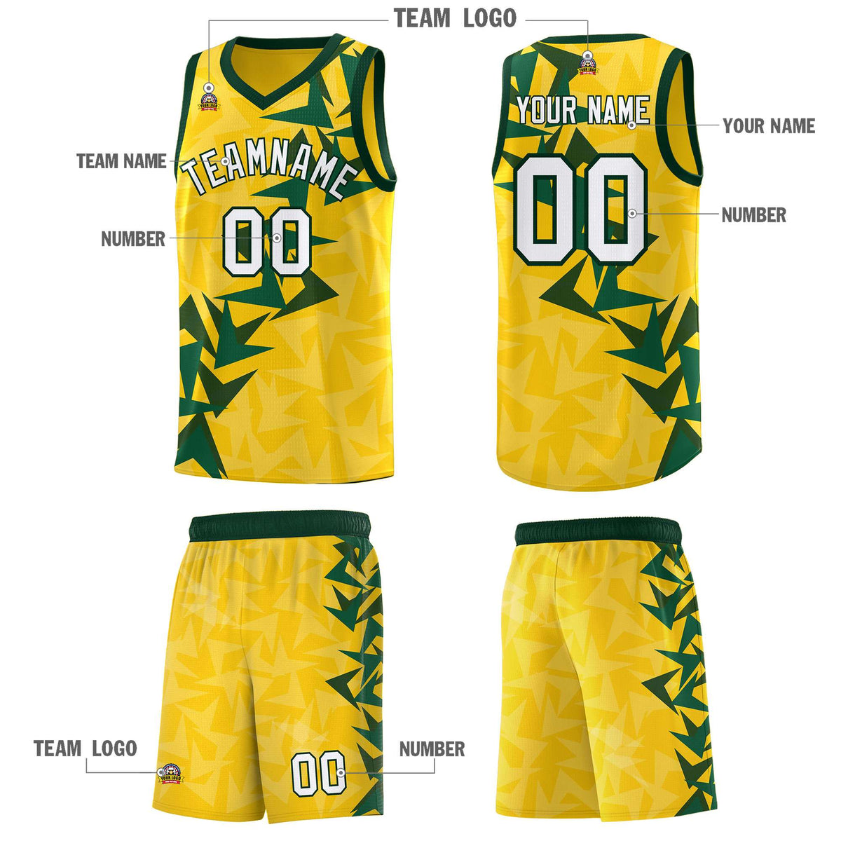Custom Gold Boomerang Pattern Kits Basketball Jersey|KXKSHOP