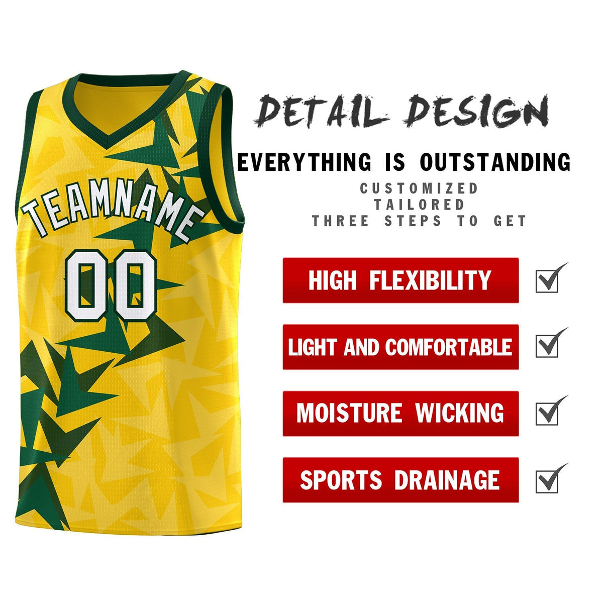 Custom Gold Boomerang Pattern Kits Basketball Jersey|KXKSHOP