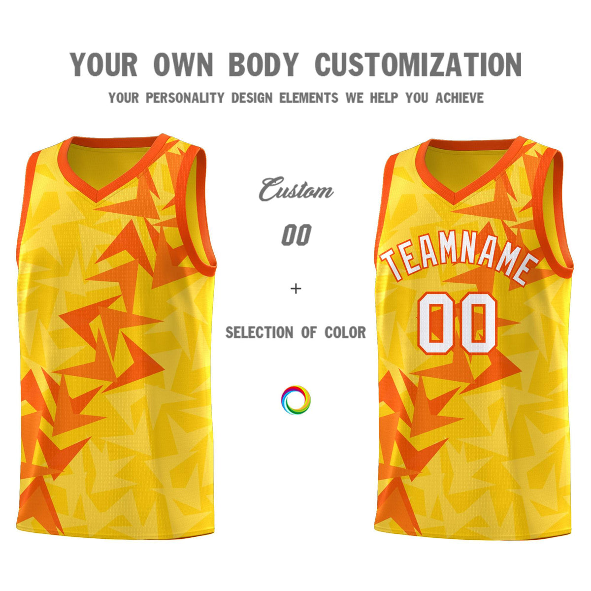 Custom Gold Boomerang Pattern Kits Basketball Jersey|KXKSHOP