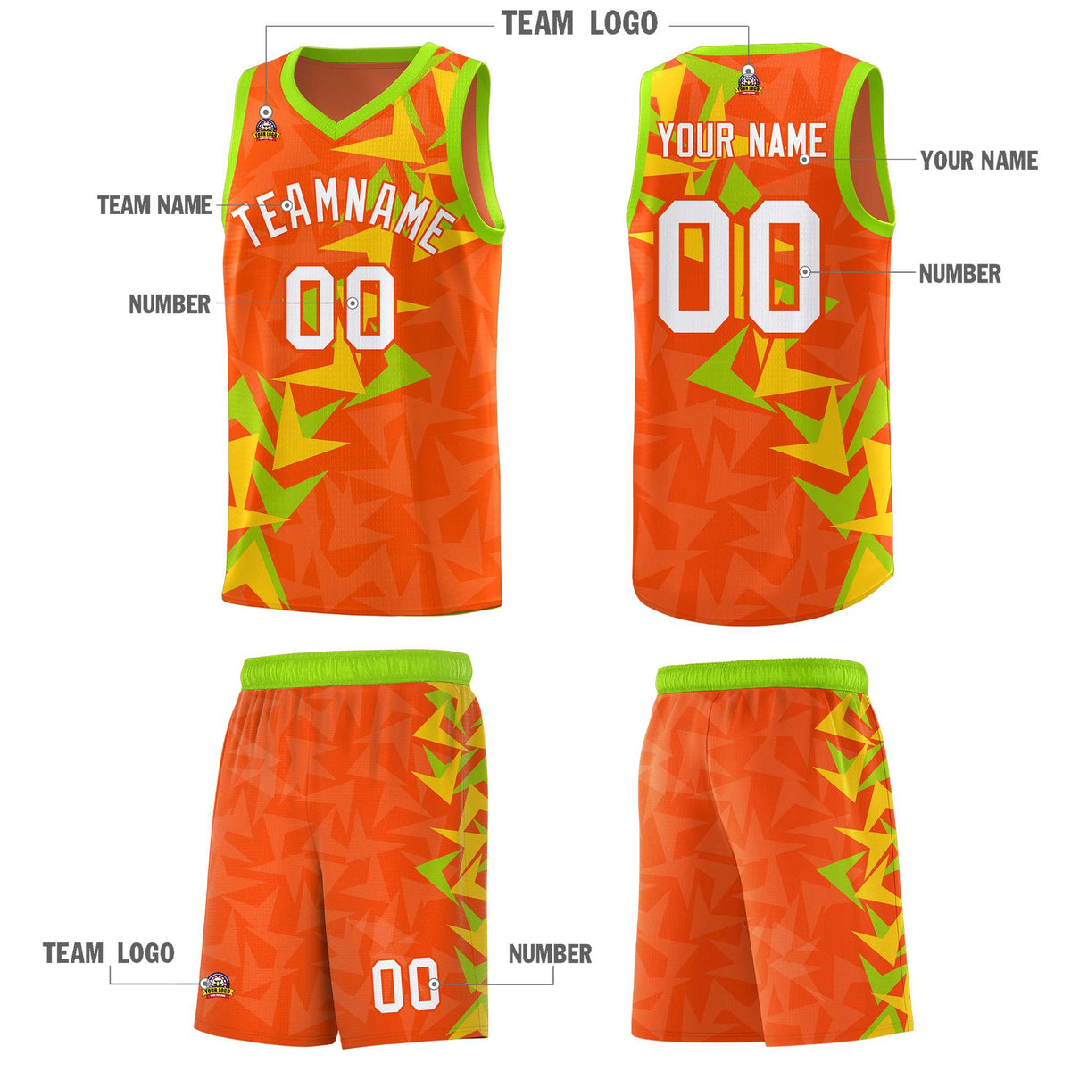 Custom Orange Boomerang Pattern Kits Basketball Jersey|KXKSHOP