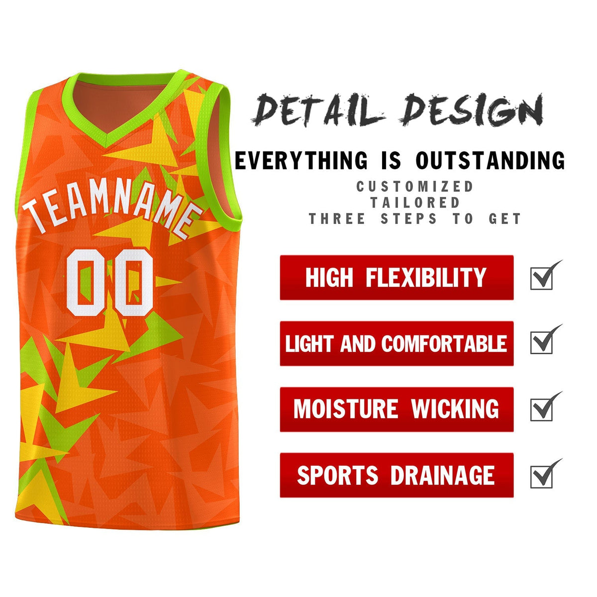 Custom Orange Boomerang Pattern Kits Basketball Jersey|KXKSHOP