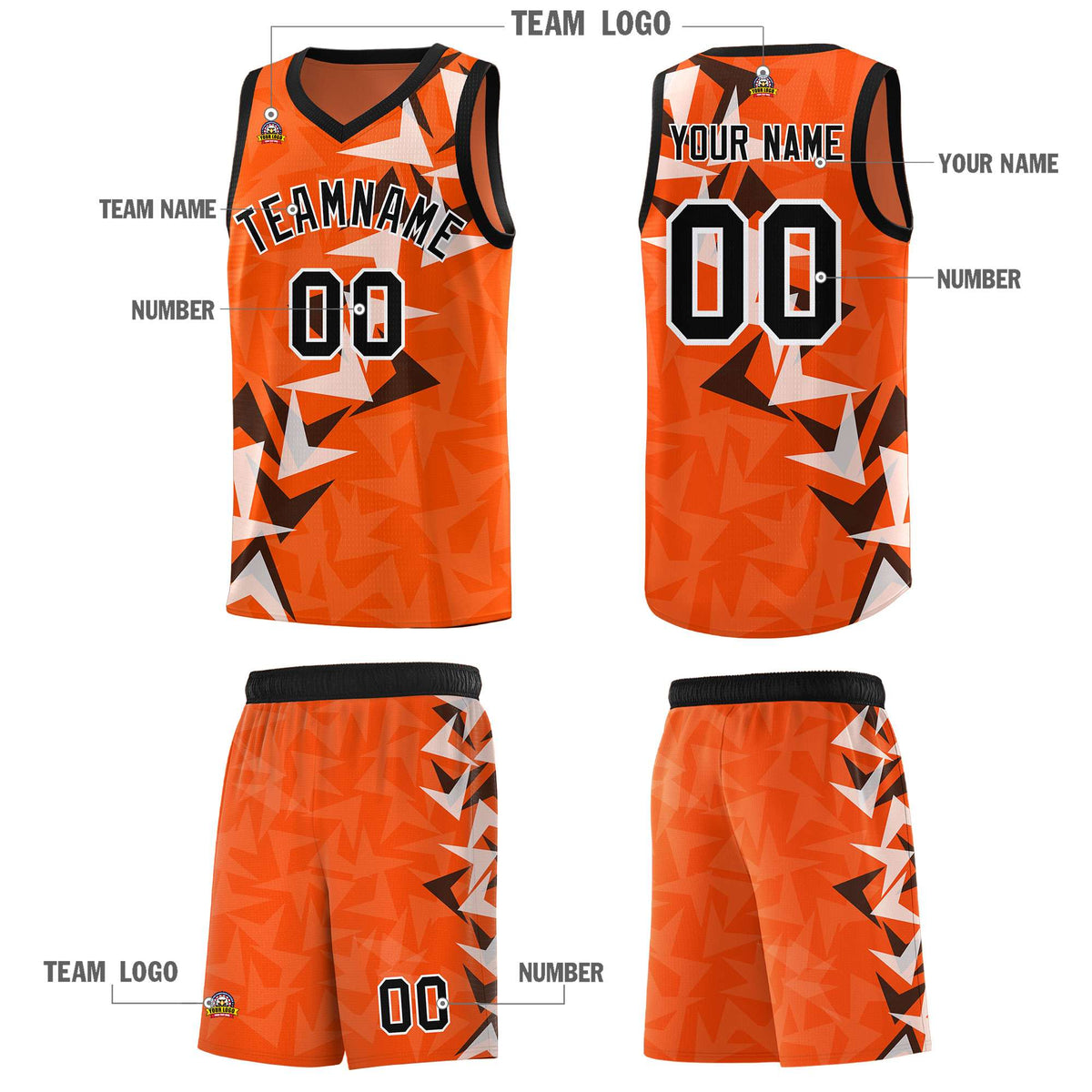 Custom Orange Boomerang Pattern Kits Basketball Jersey|KXKSHOP