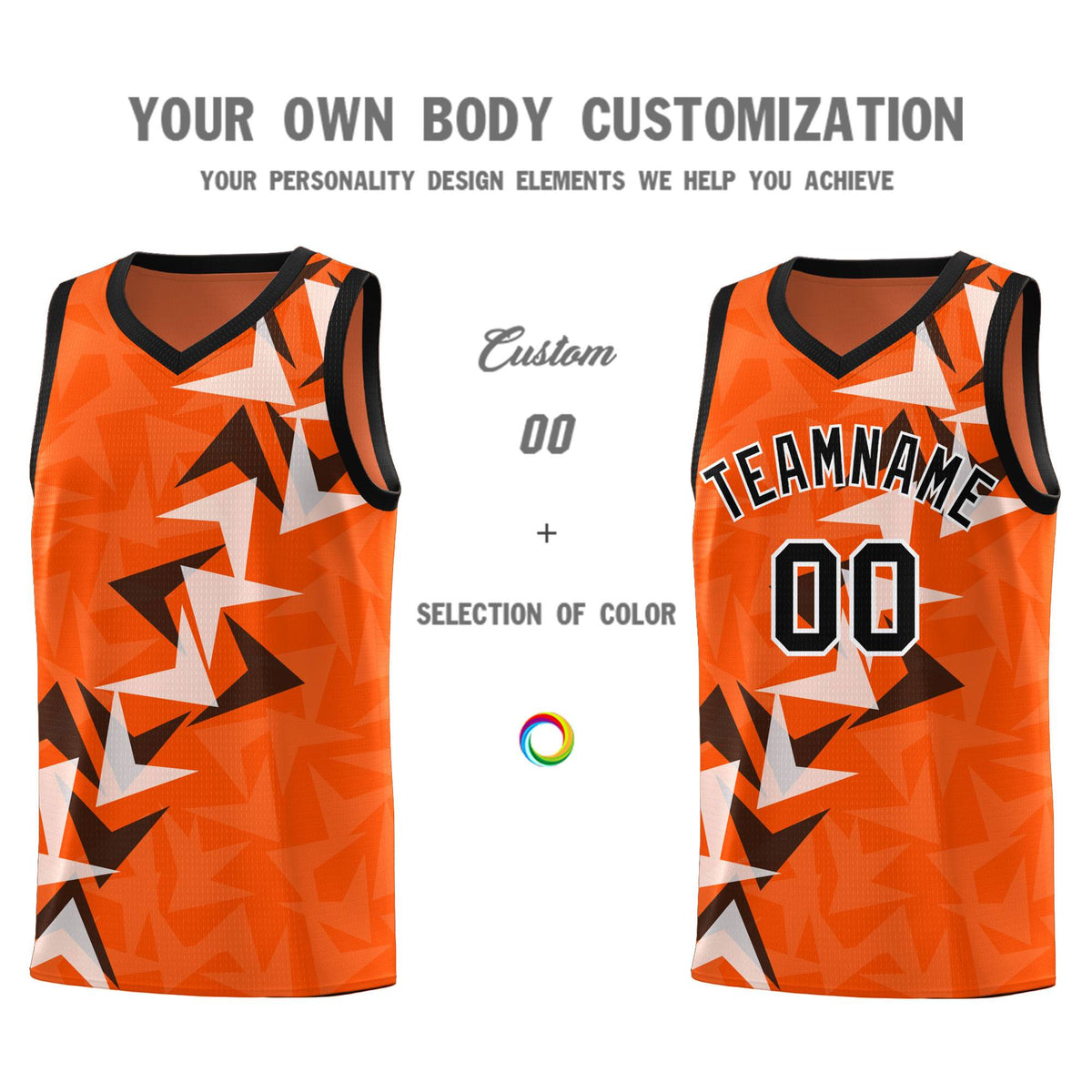 Custom Orange Boomerang Pattern Kits Basketball Jersey|KXKSHOP