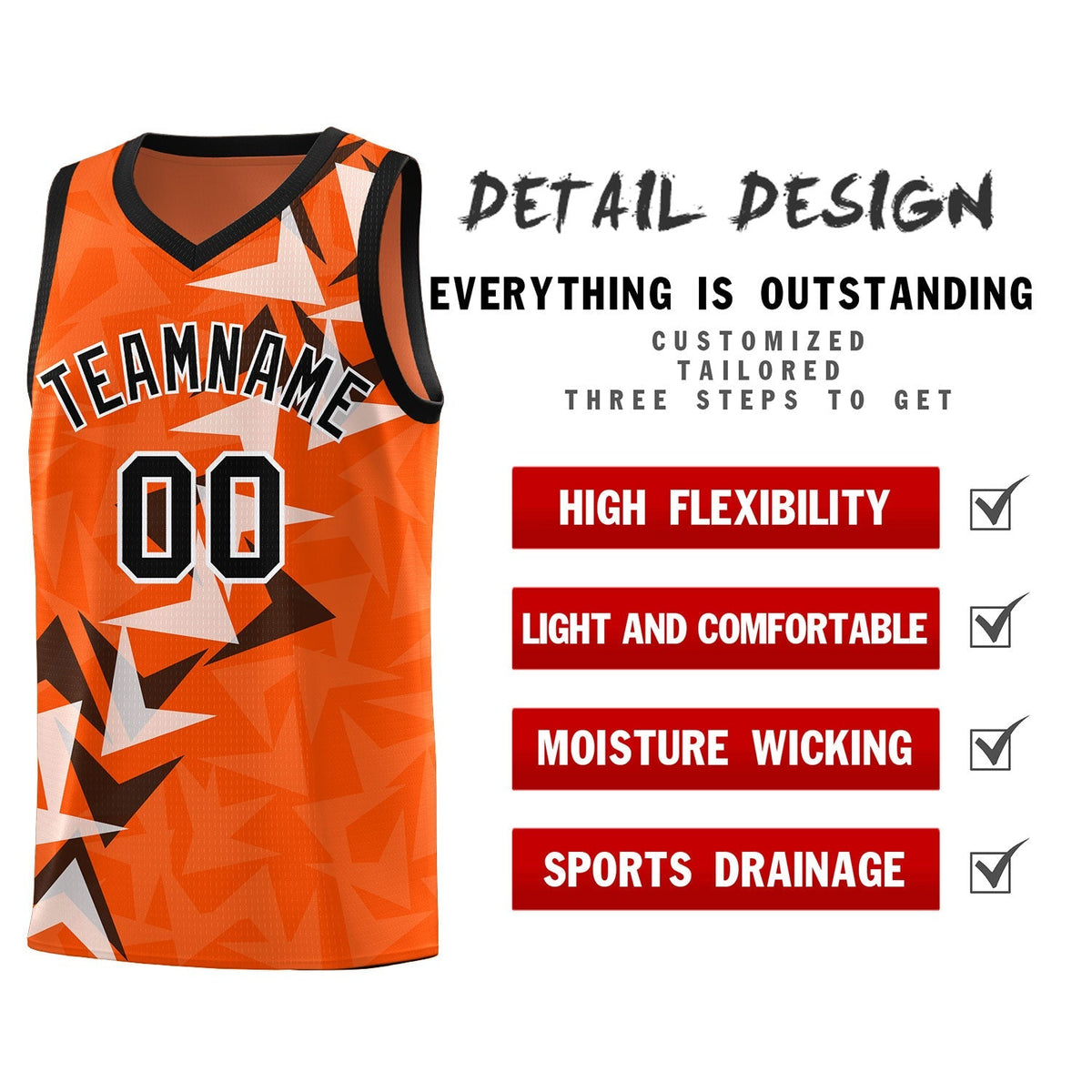 Custom Orange Boomerang Pattern Kits Basketball Jersey|KXKSHOP