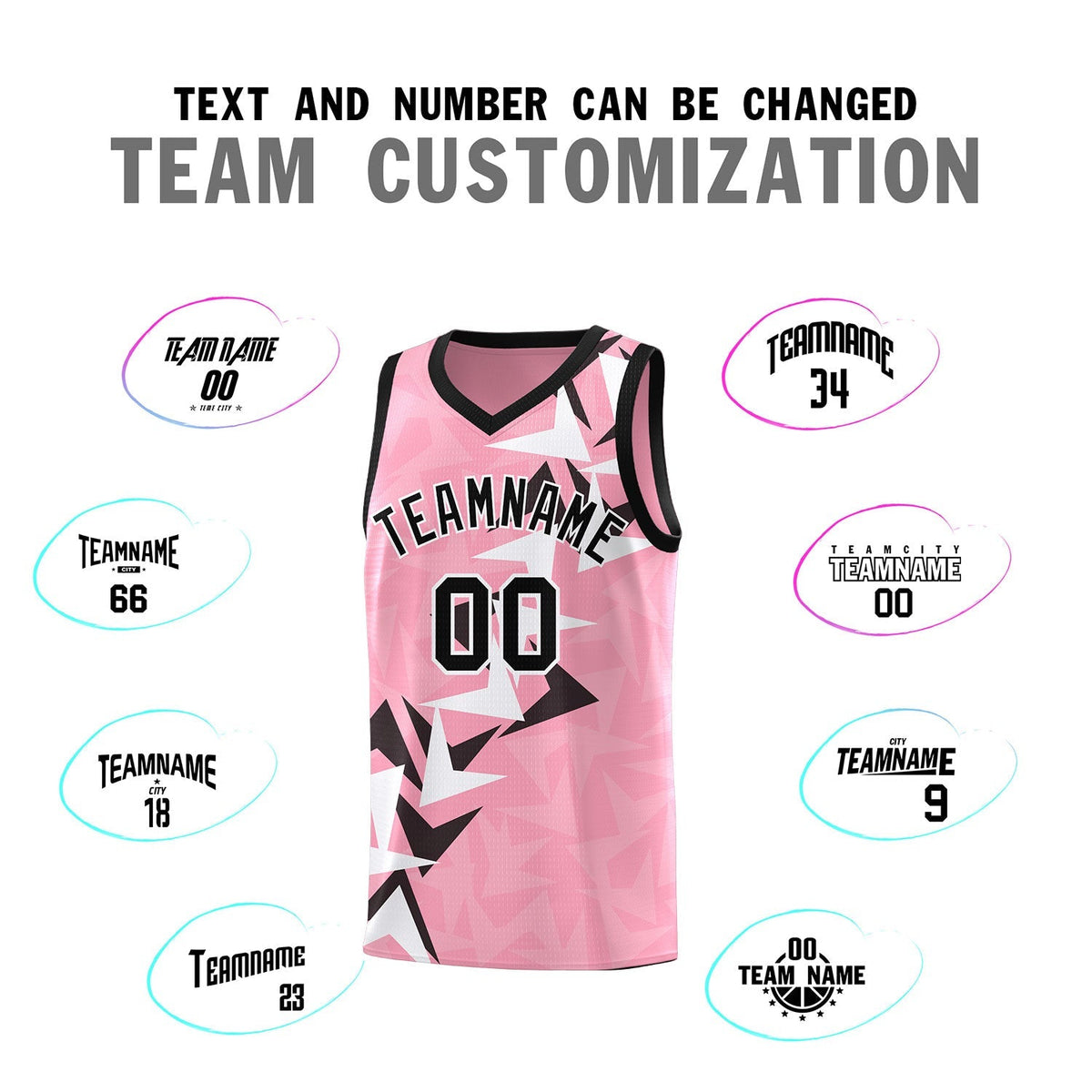 Custom Light Pink Boomerang Pattern Kits Basketball Jersey|KXKSHOP