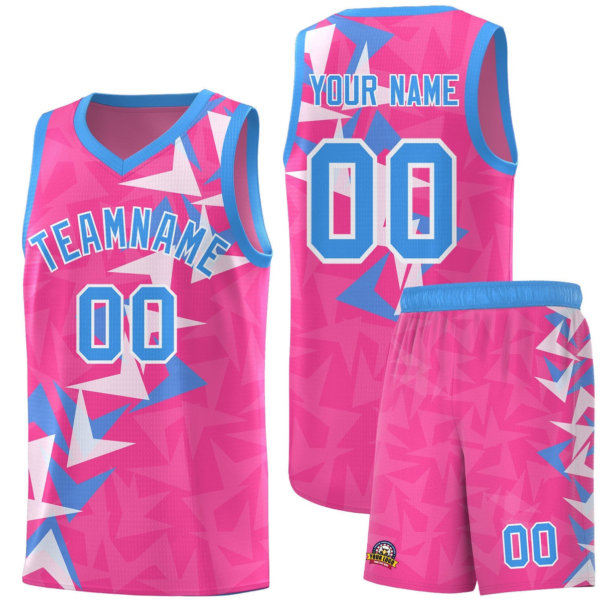 Custom Pink Boomerang Pattern Kits Basketball Jersey|KXKSHOP