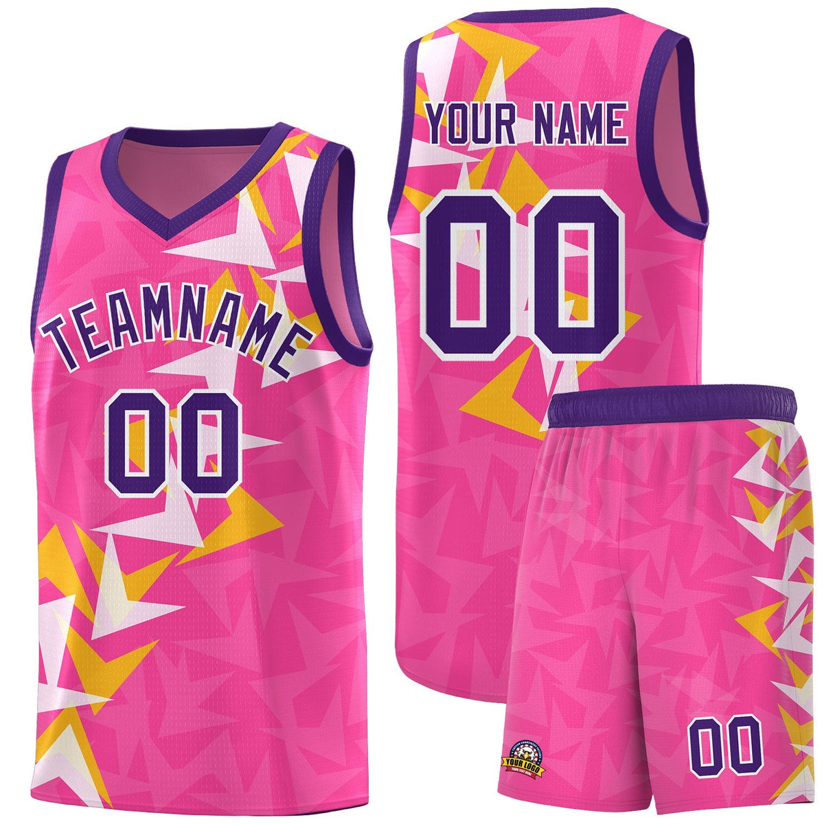 Custom Pink Boomerang Pattern Kits Basketball Jersey|KXKSHOP