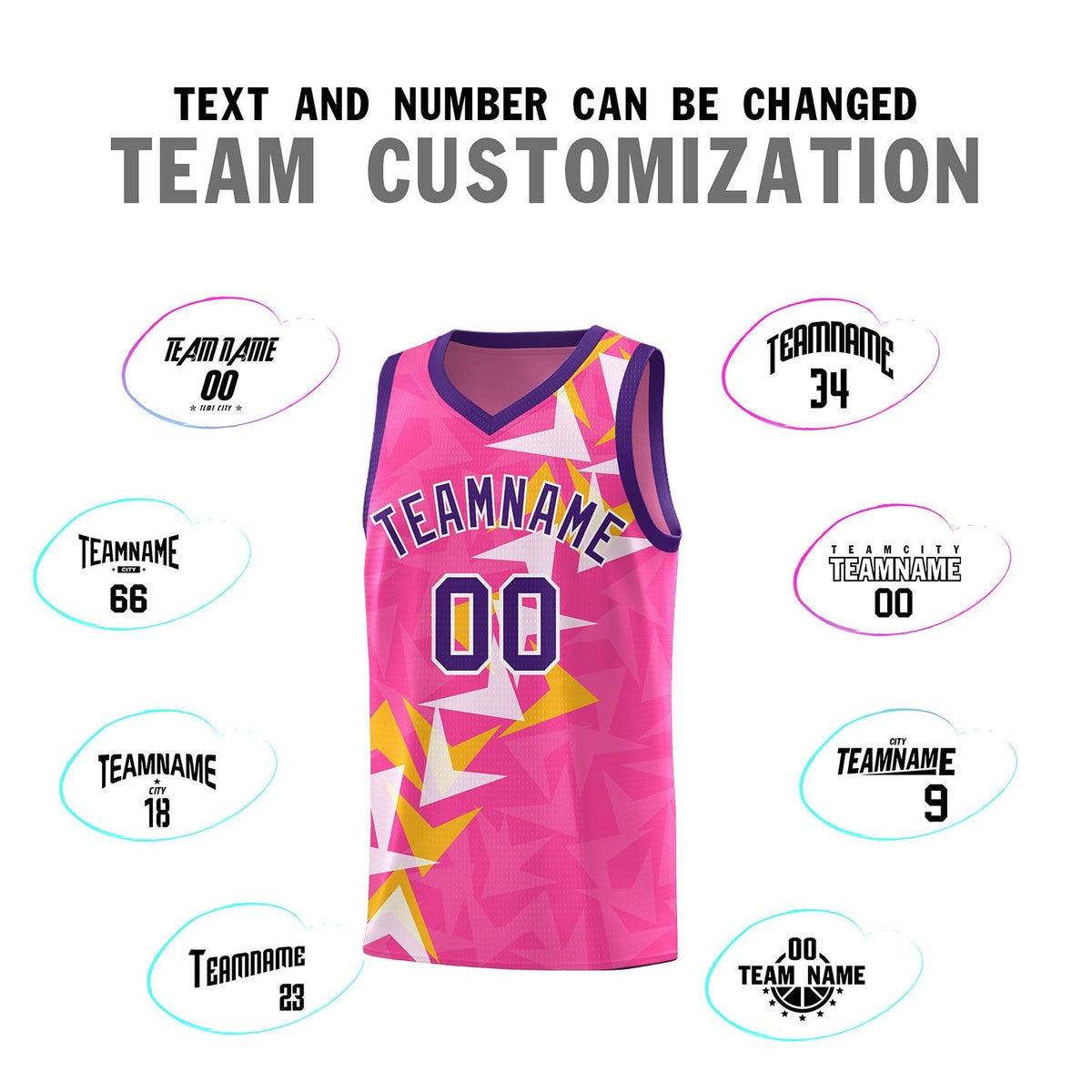 Custom Pink Boomerang Pattern Kits Basketball Jersey|KXKSHOP