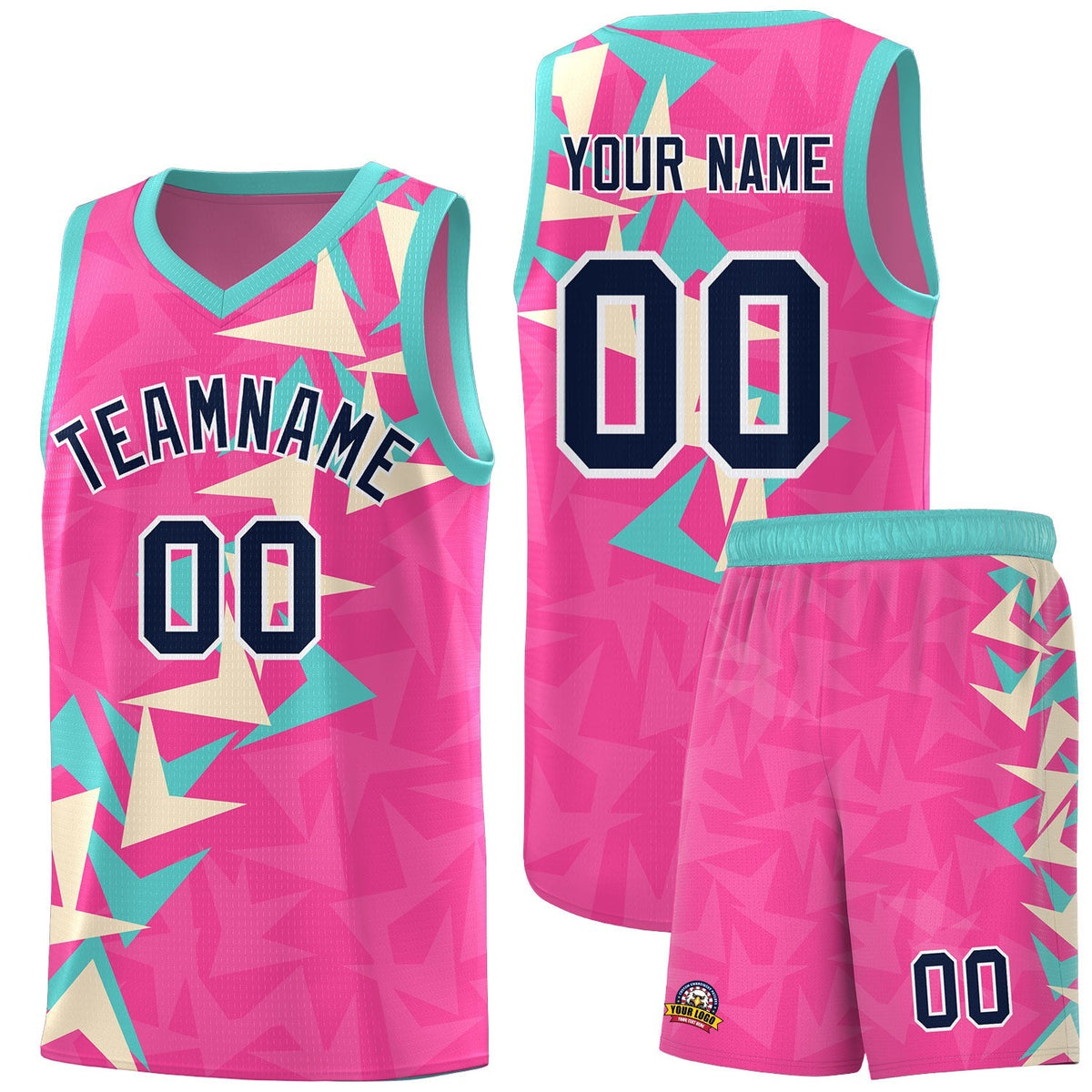 Custom Pink Boomerang Pattern Kits Basketball Jersey|KXKSHOP