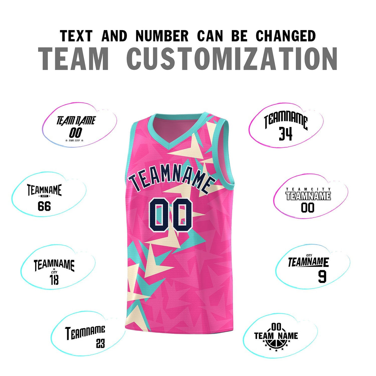 Custom Pink Boomerang Pattern Kits Basketball Jersey|KXKSHOP