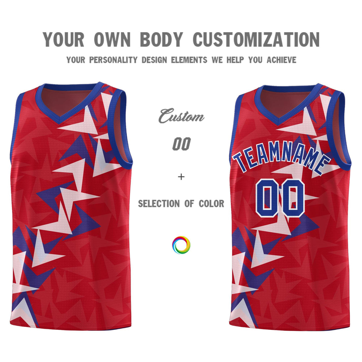 Custom Red Boomerang Pattern Kits Basketball Jersey|KXKSHOP