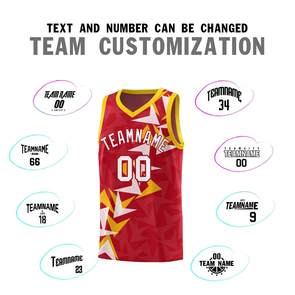 Custom Red Boomerang Pattern Kits Basketball Jersey|KXKSHOP