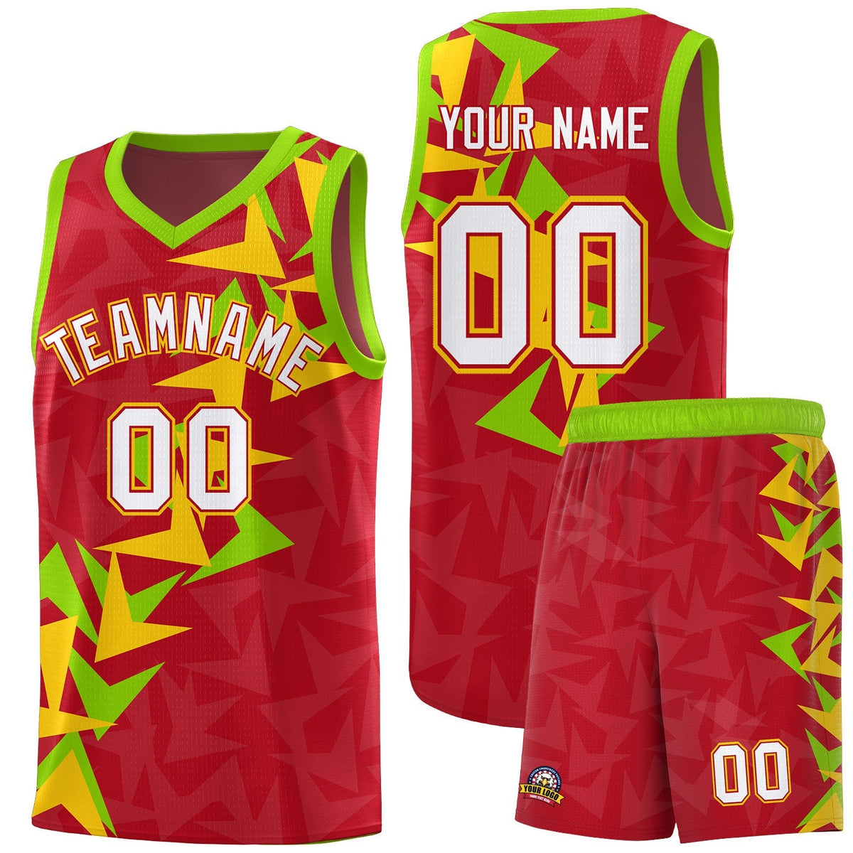 Custom Red Boomerang Pattern Kits Basketball Jersey|KXKSHOP