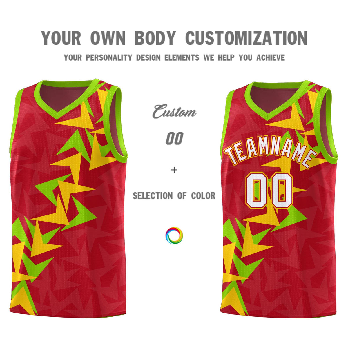 Custom Red Boomerang Pattern Kits Basketball Jersey|KXKSHOP