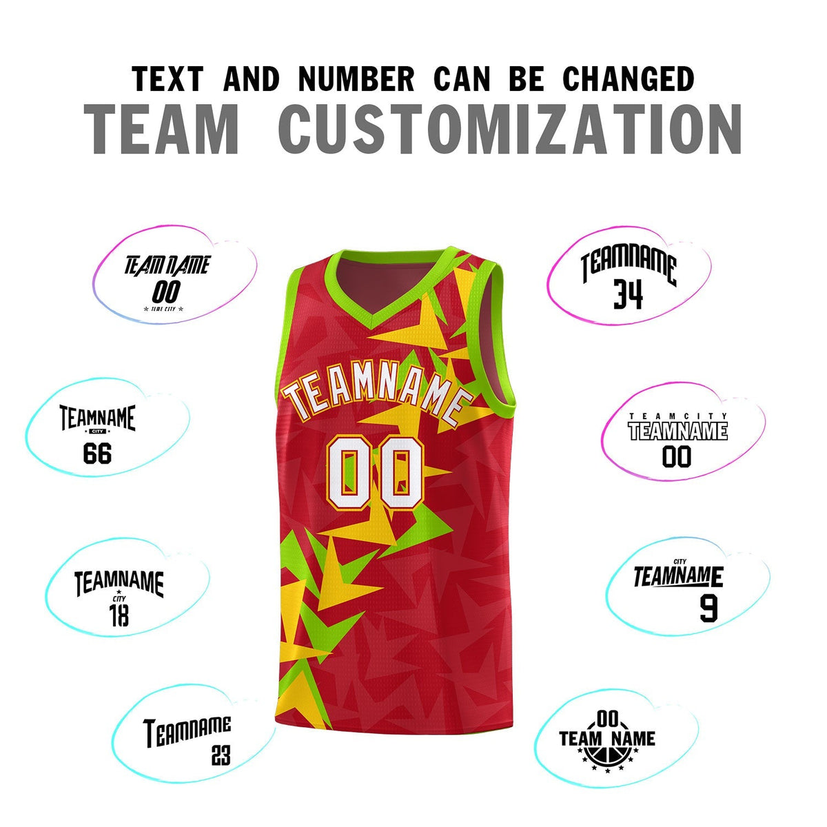 Custom Red Boomerang Pattern Kits Basketball Jersey|KXKSHOP