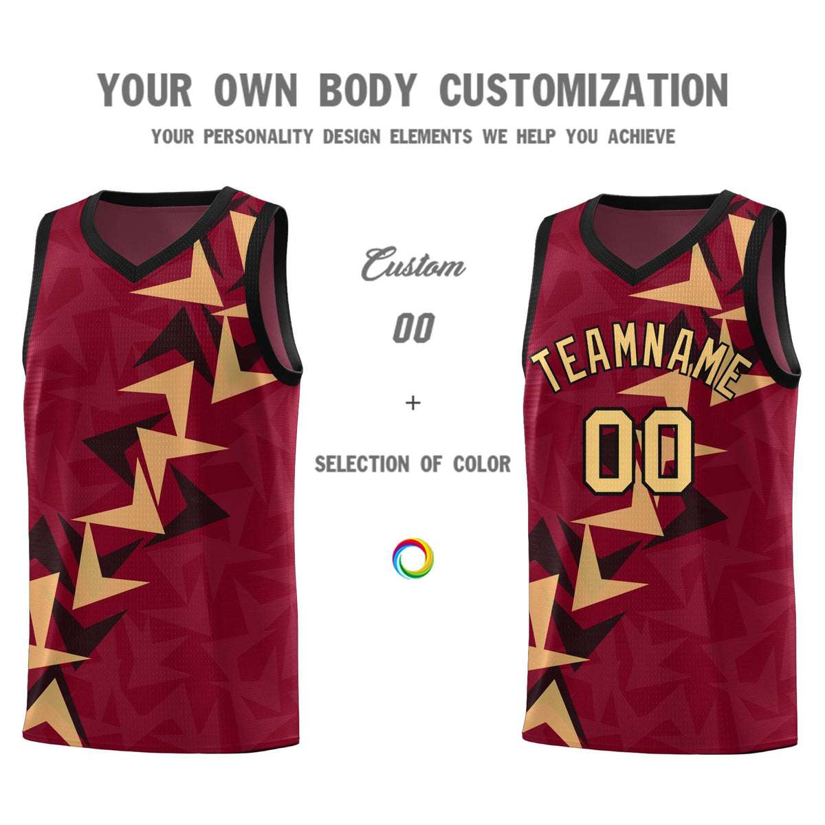 Custom Crimson Boomerang Pattern Kits Basketball Jersey|KXKSHOP