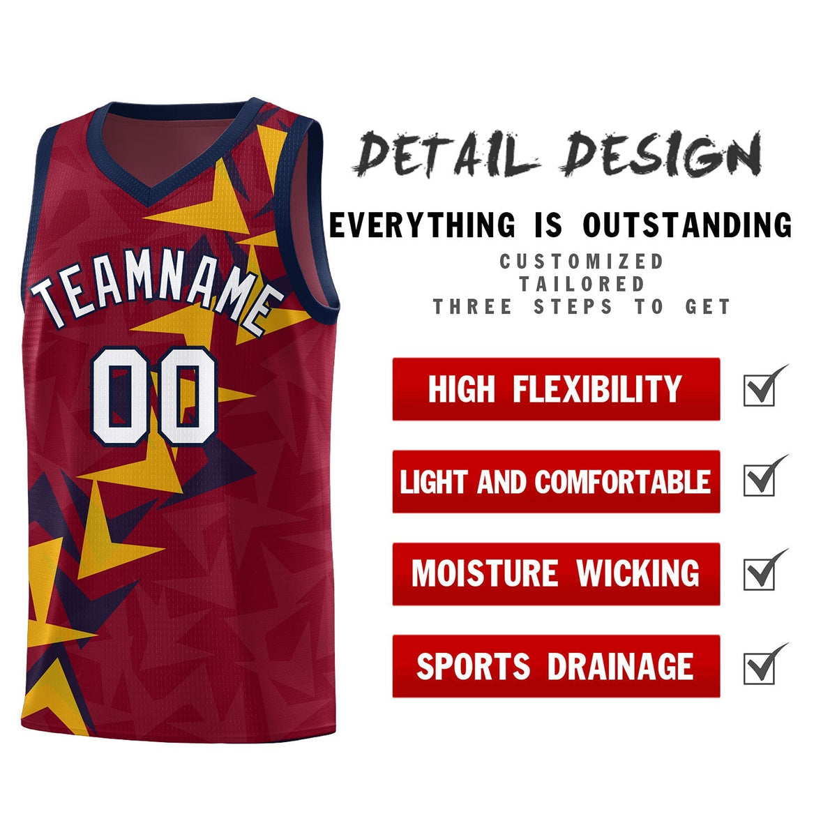 Custom Crimson Boomerang Pattern Kits Basketball Jersey|KXKSHOP