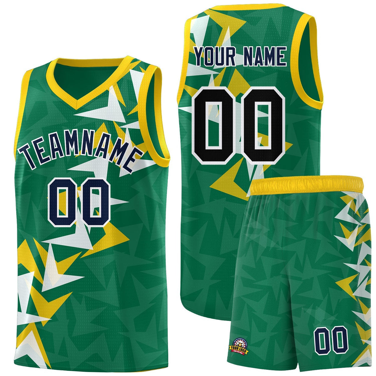 Custom Kelly Green Boomerang Pattern Kits Basketball Jersey|KXKSHOP