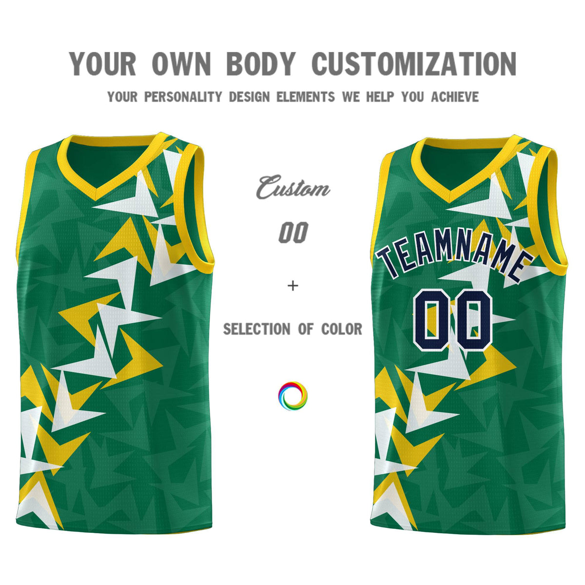 Custom Kelly Green Boomerang Pattern Kits Basketball Jersey|KXKSHOP