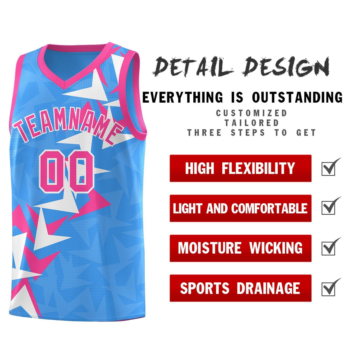 Custom Light Blue Boomerang Pattern Kits Basketball Jersey|KXKSHOP