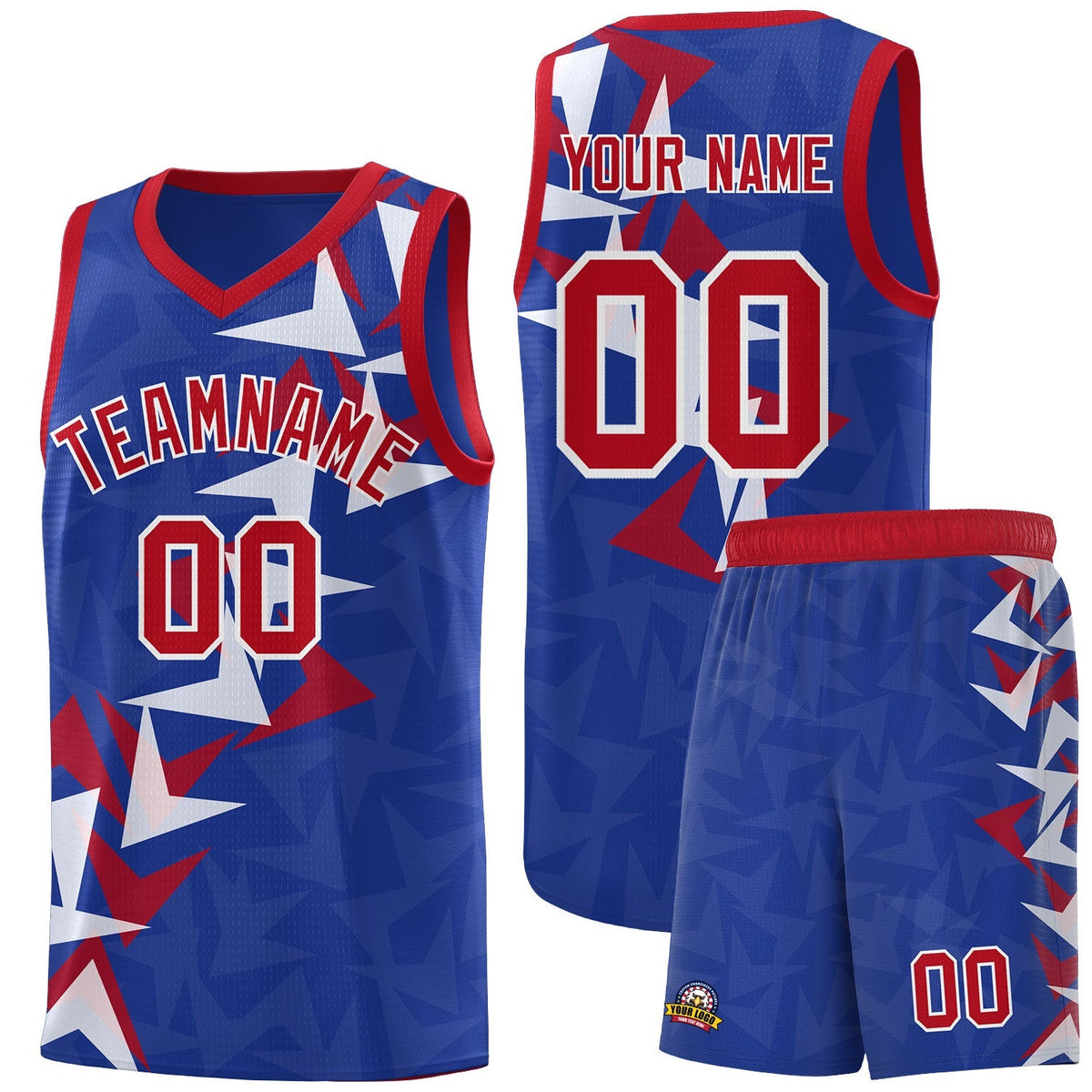 Custom Royal Boomerang Pattern Kits Basketball Jersey|KXKSHOP