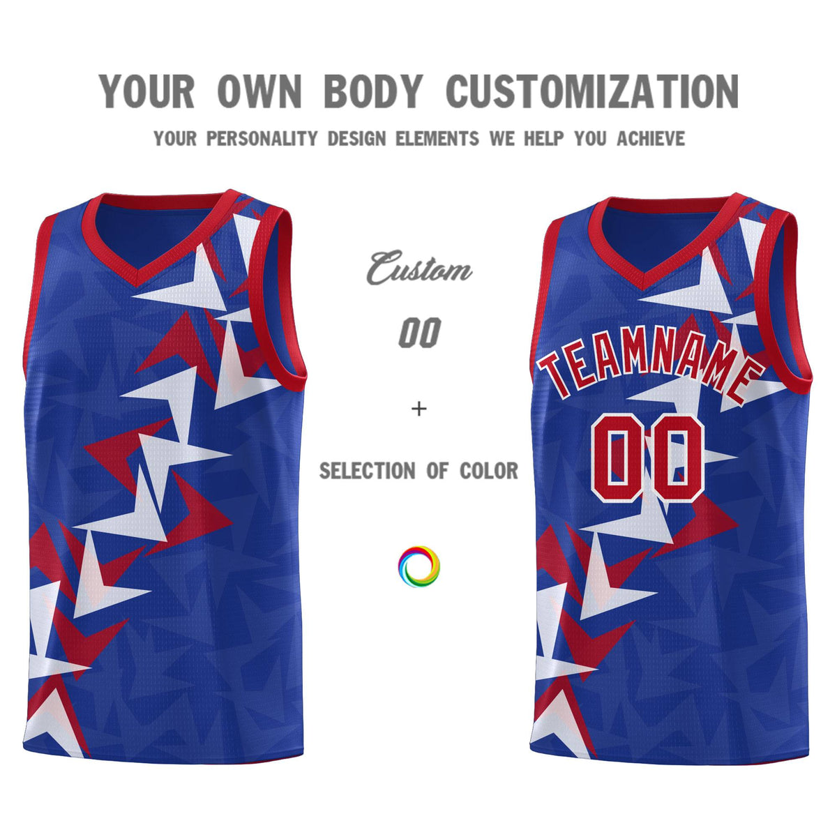 Custom Royal Boomerang Pattern Kits Basketball Jersey|KXKSHOP
