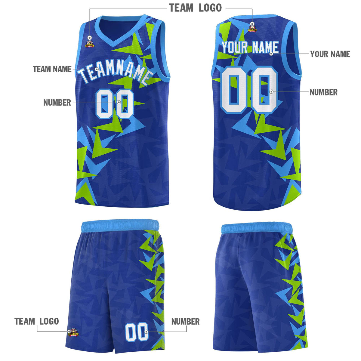 Custom Royal Boomerang Pattern Kits Basketball Jersey|KXKSHOP