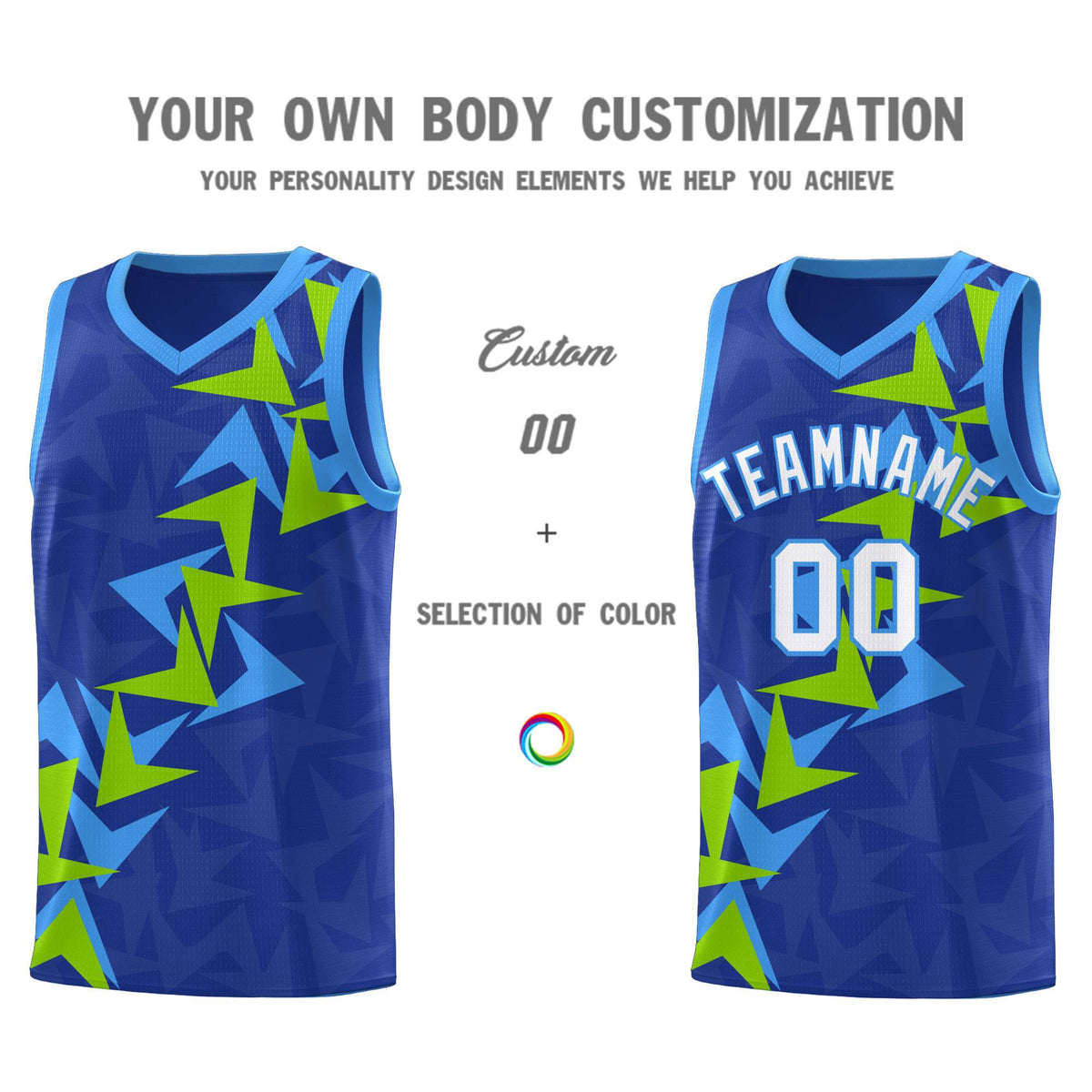Custom Royal Boomerang Pattern Kits Basketball Jersey|KXKSHOP