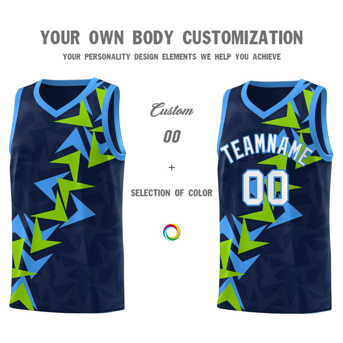 Custom Navy Boomerang Pattern Kits Basketball Jersey|KXKSHOP