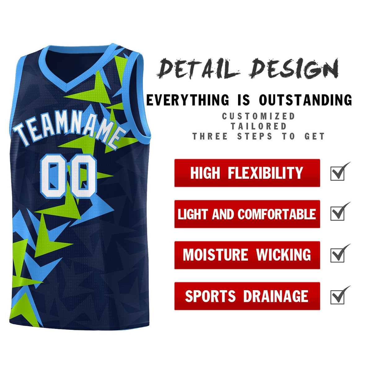 Custom Navy Boomerang Pattern Kits Basketball Jersey|KXKSHOP