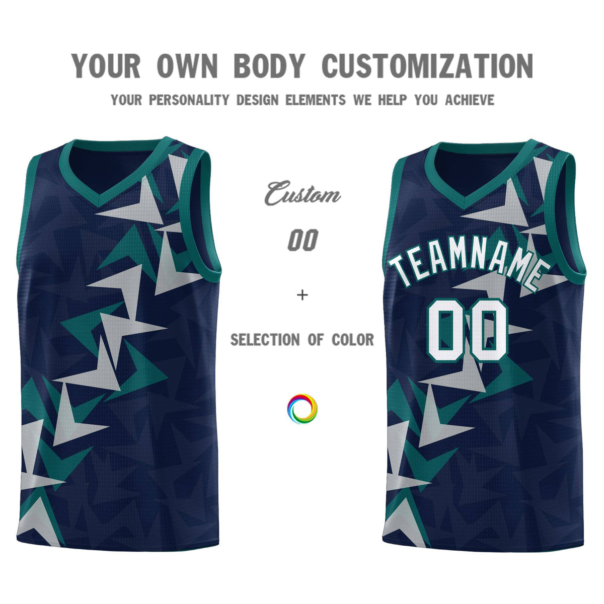Custom Navy Boomerang Pattern Kits Basketball Jersey|KXKSHOP