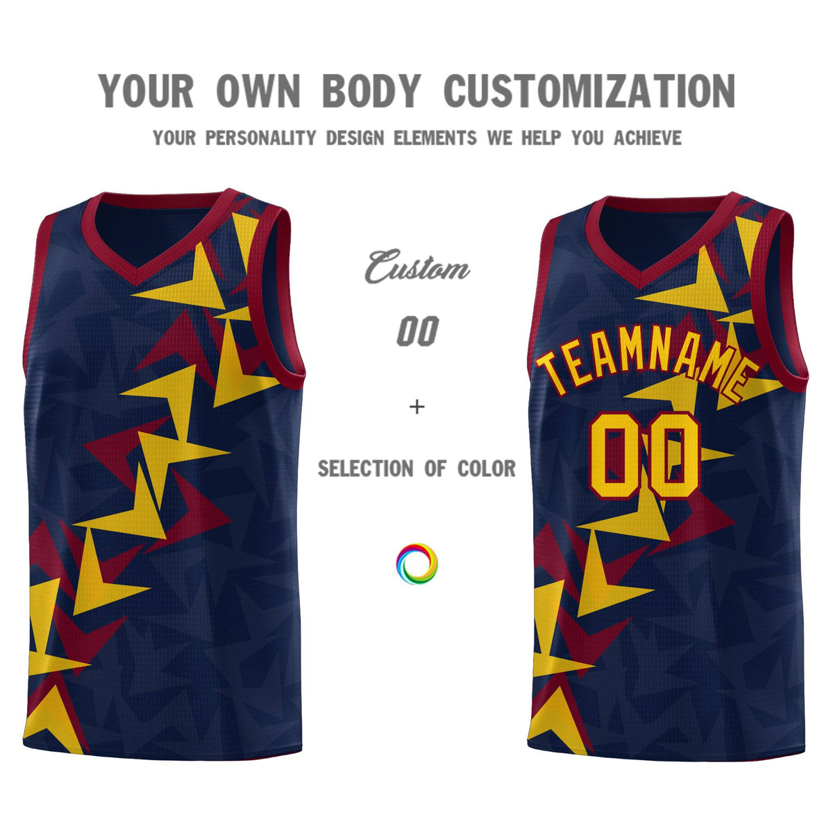 Custom Navy Boomerang Pattern Kits Basketball Jersey|KXKSHOP