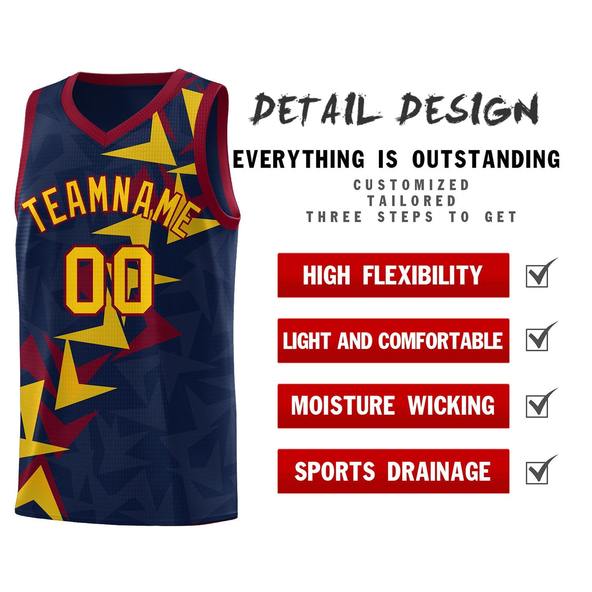 Custom Navy Boomerang Pattern Kits Basketball Jersey|KXKSHOP