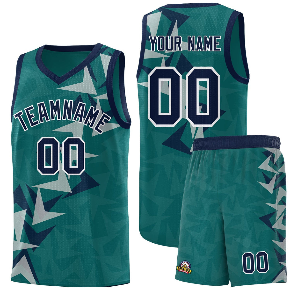 Custom Aqua Boomerang Pattern Kits Basketball Jersey|KXKSHOP