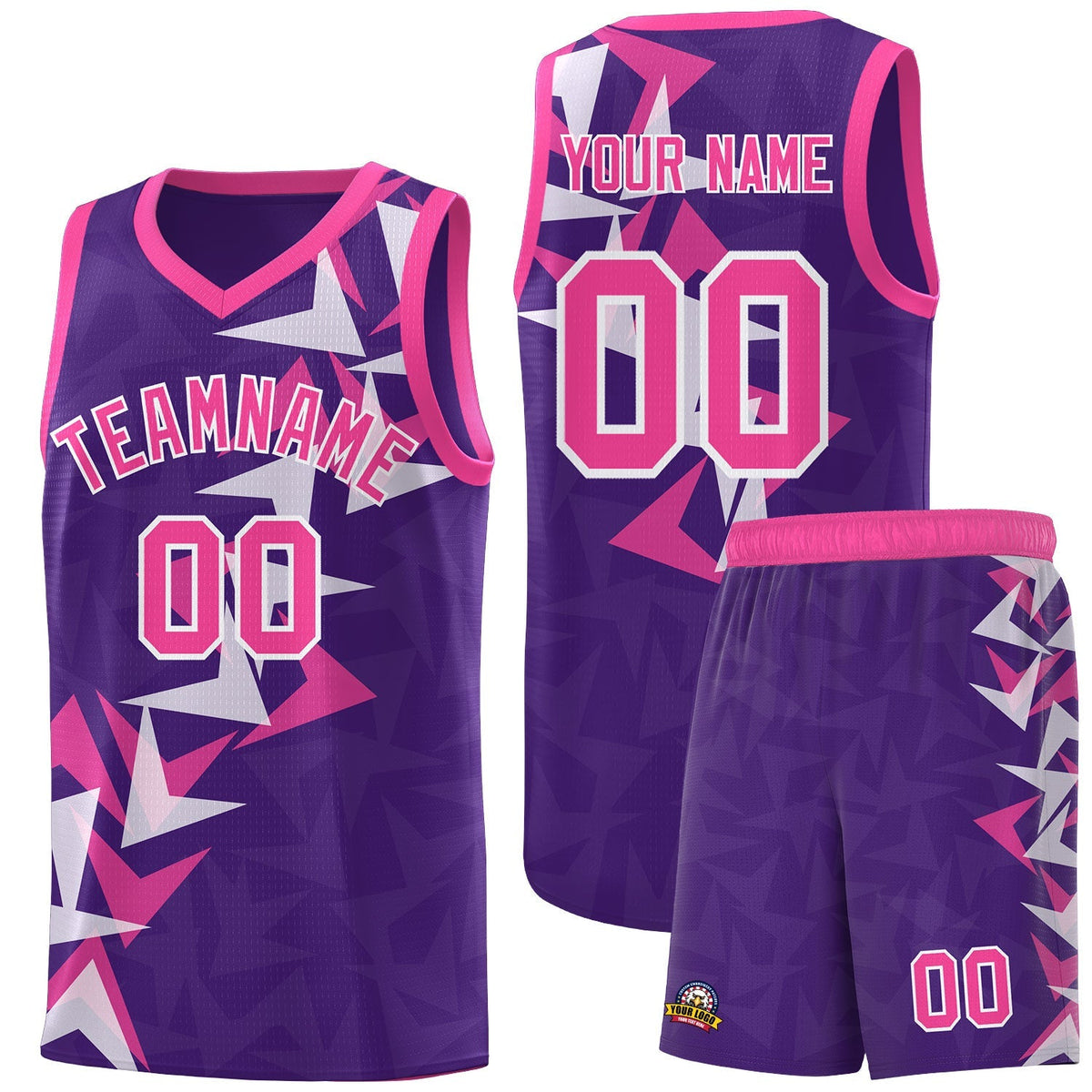 Custom Purple Boomerang Pattern Kits Basketball Jersey|KXKSHOP