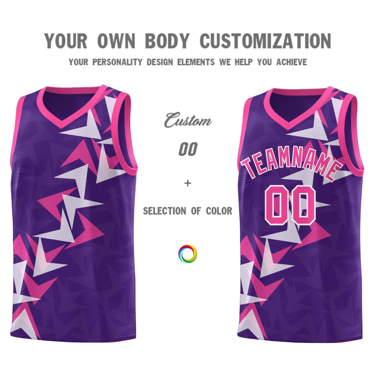 Custom Purple Boomerang Pattern Kits Basketball Jersey|KXKSHOP