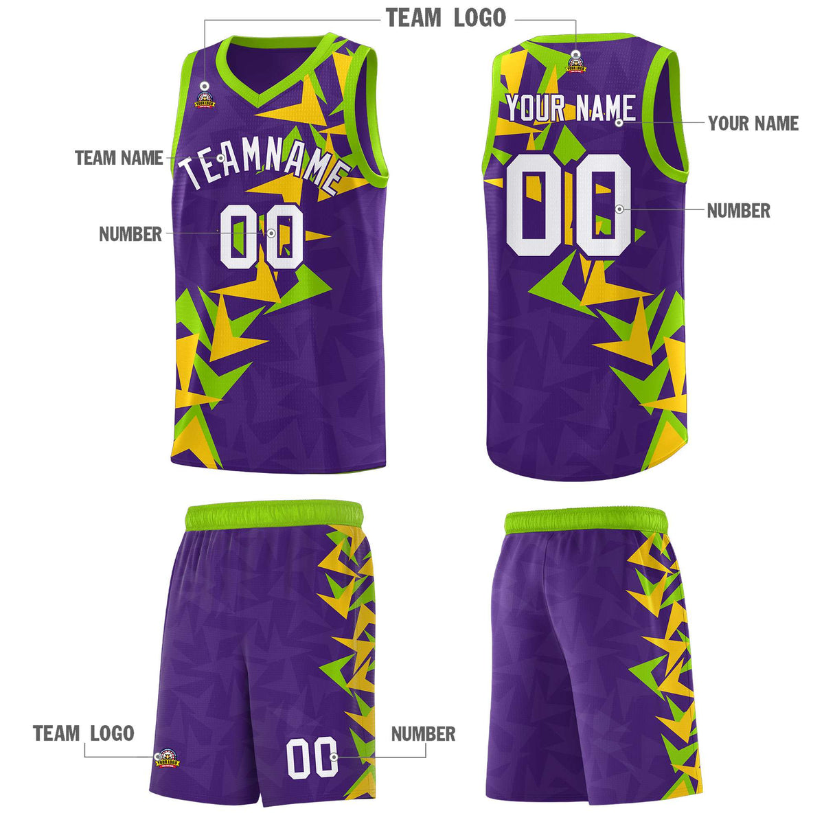 Custom Purple Boomerang Pattern Kits Basketball Jersey|KXKSHOP