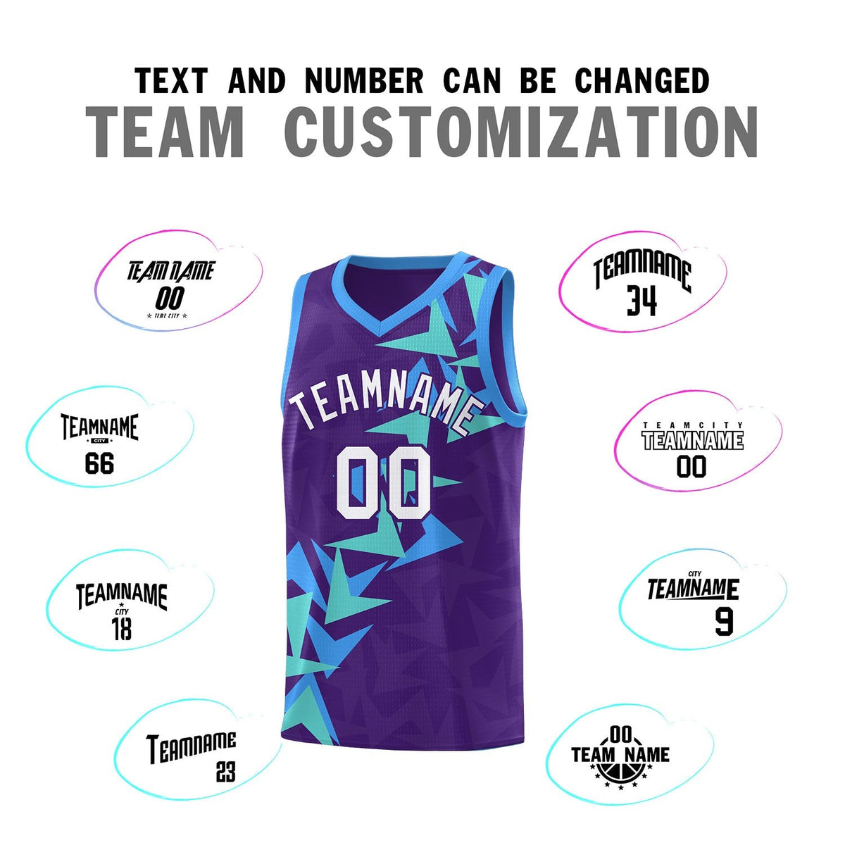 Custom Purple Boomerang Pattern Kits Basketball Jersey|KXKSHOP