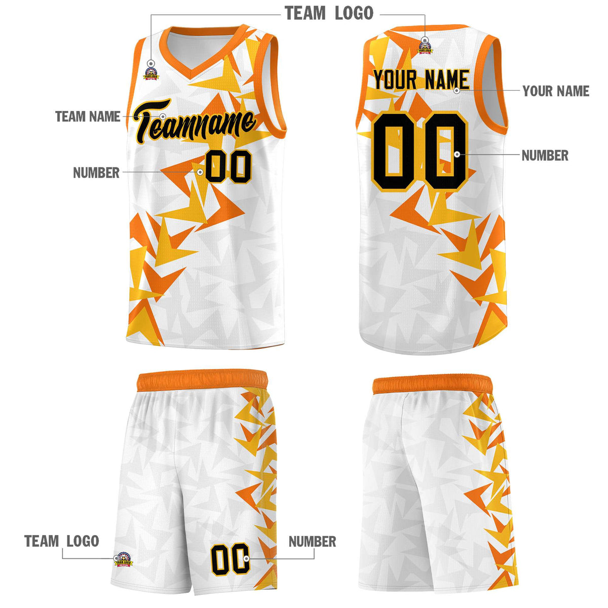 Custom White Boomerang Pattern Kits Basketball Jersey|KXKSHOP