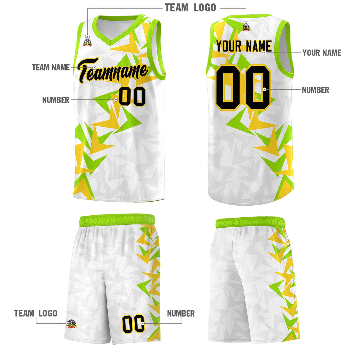 Custom White Boomerang Pattern Kits Basketball Jersey|KXKSHOP