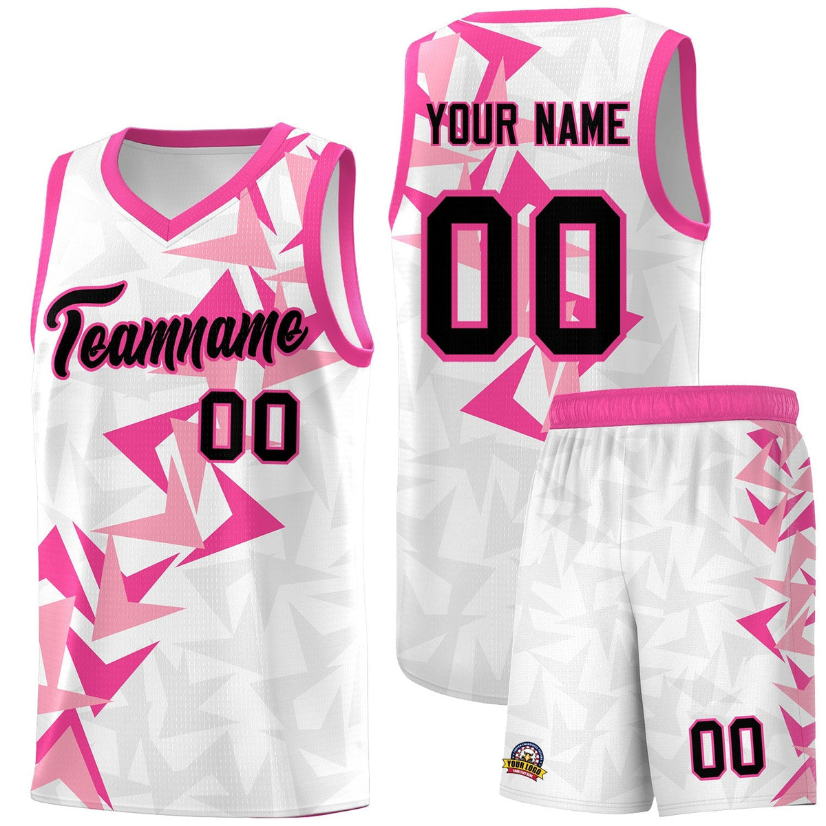 Custom White Boomerang Pattern Kits Basketball Jersey|KXKSHOP