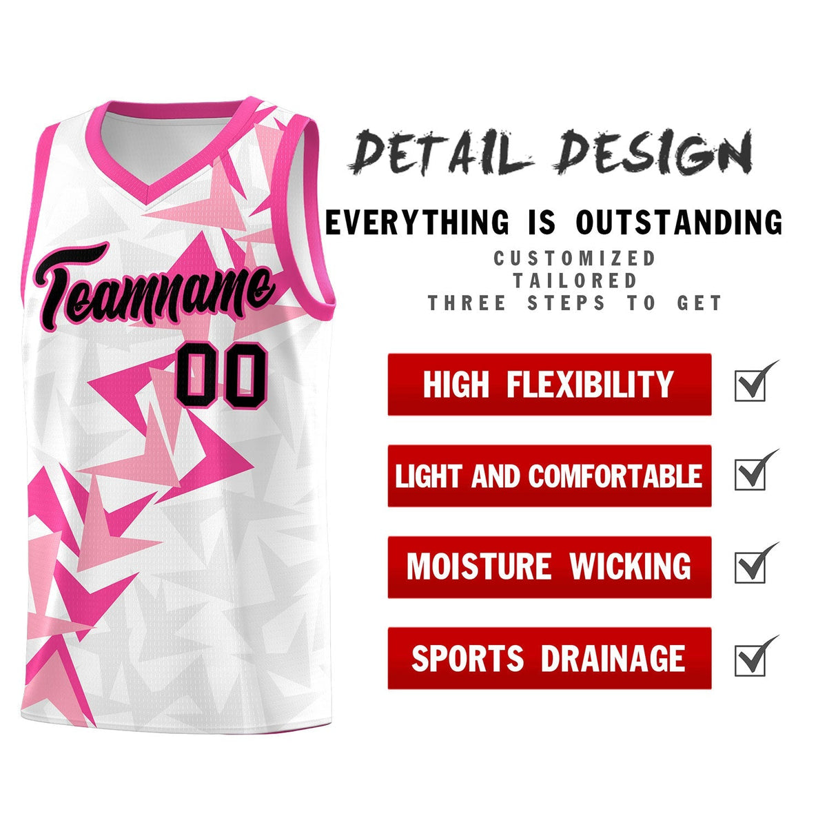 Custom White Boomerang Pattern Kits Basketball Jersey|KXKSHOP