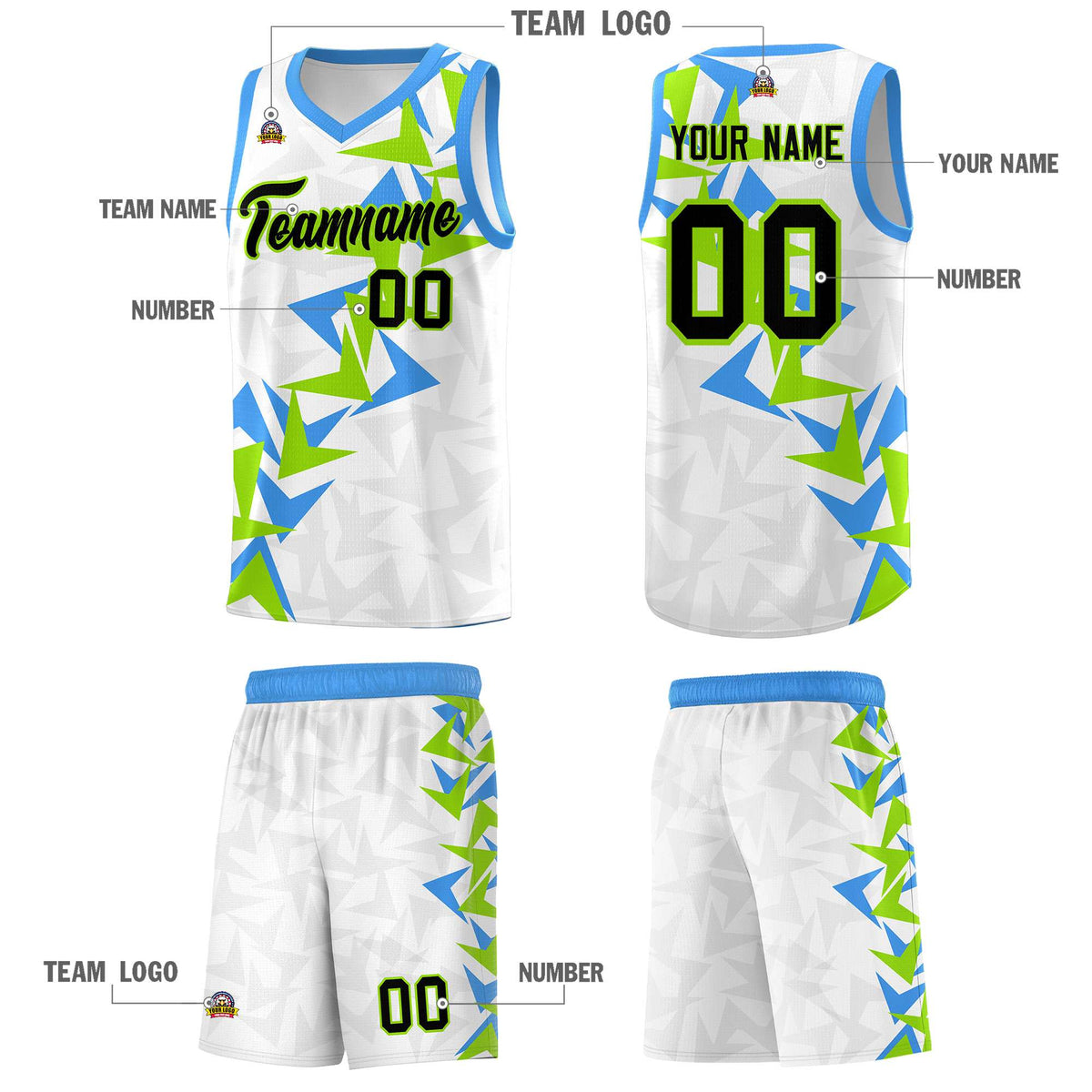 Custom White Boomerang Pattern Kits Basketball Jersey|KXKSHOP