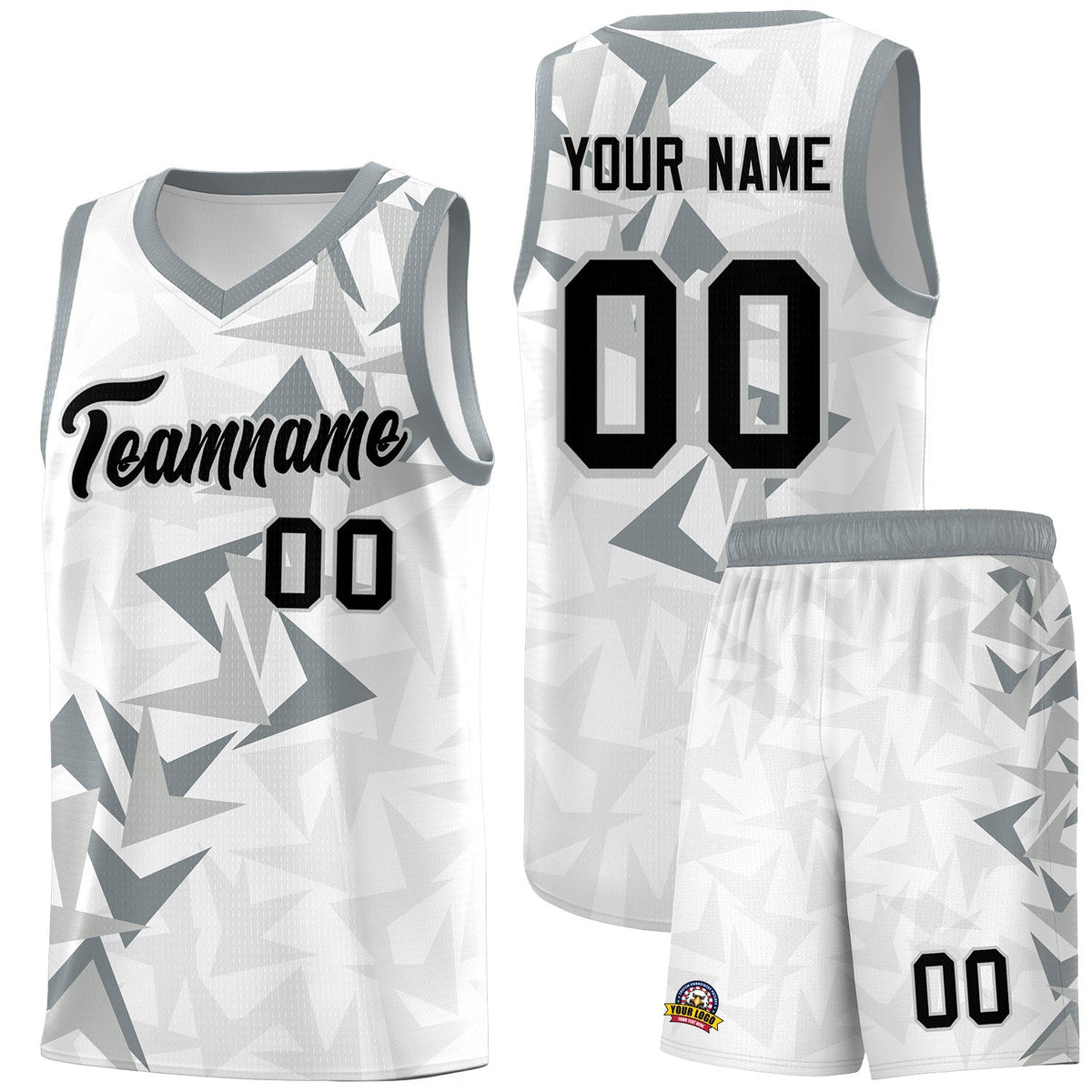 Custom White Boomerang Pattern Kits Basketball Jersey|KXKSHOP