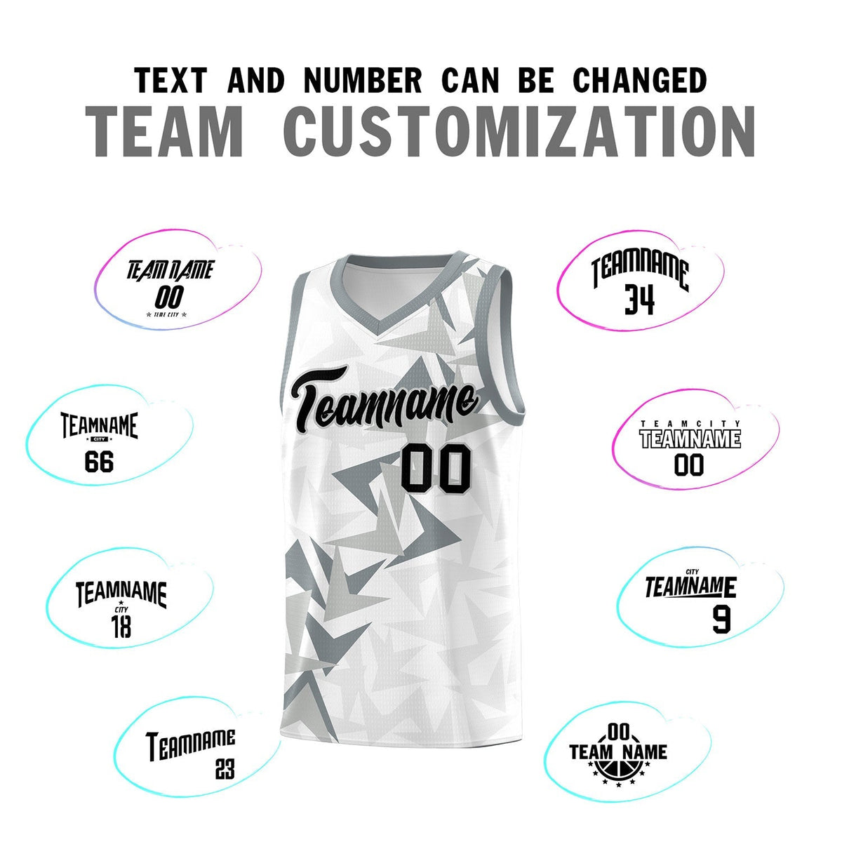 Custom White Boomerang Pattern Kits Basketball Jersey|KXKSHOP