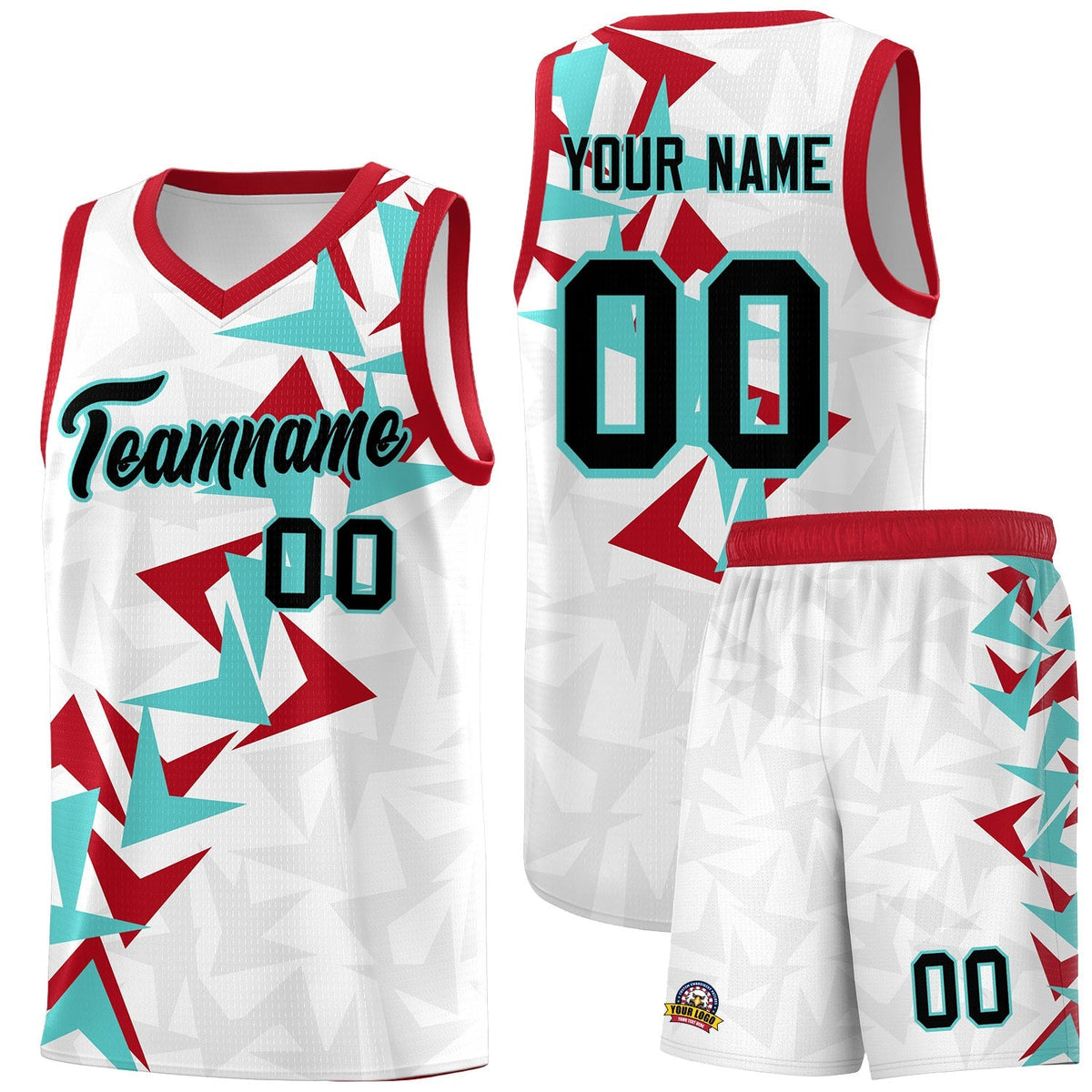 Custom White Boomerang Pattern Kits Basketball Jersey|KXKSHOP