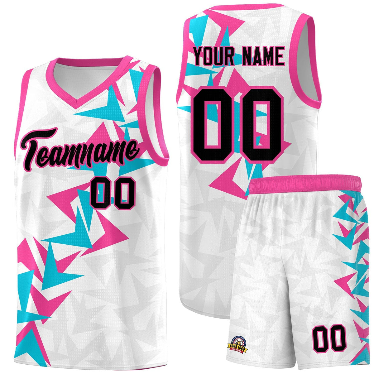 Custom White Boomerang Pattern Kits Basketball Jersey|KXKSHOP