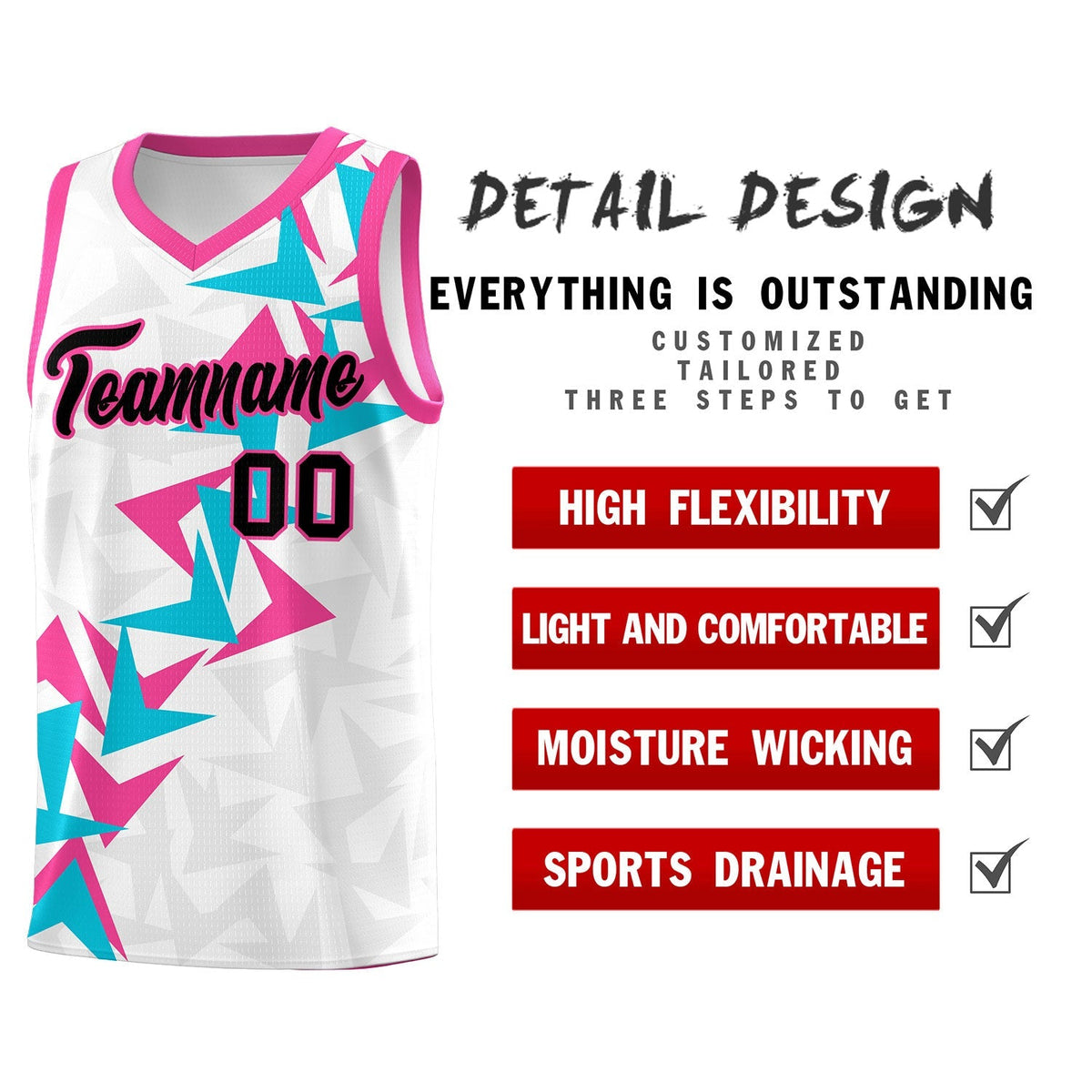 Custom White Boomerang Pattern Kits Basketball Jersey|KXKSHOP